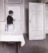 Interior with Woman Reading a Letter,Strandgade 30,1899 Vilhelm Hammershoi